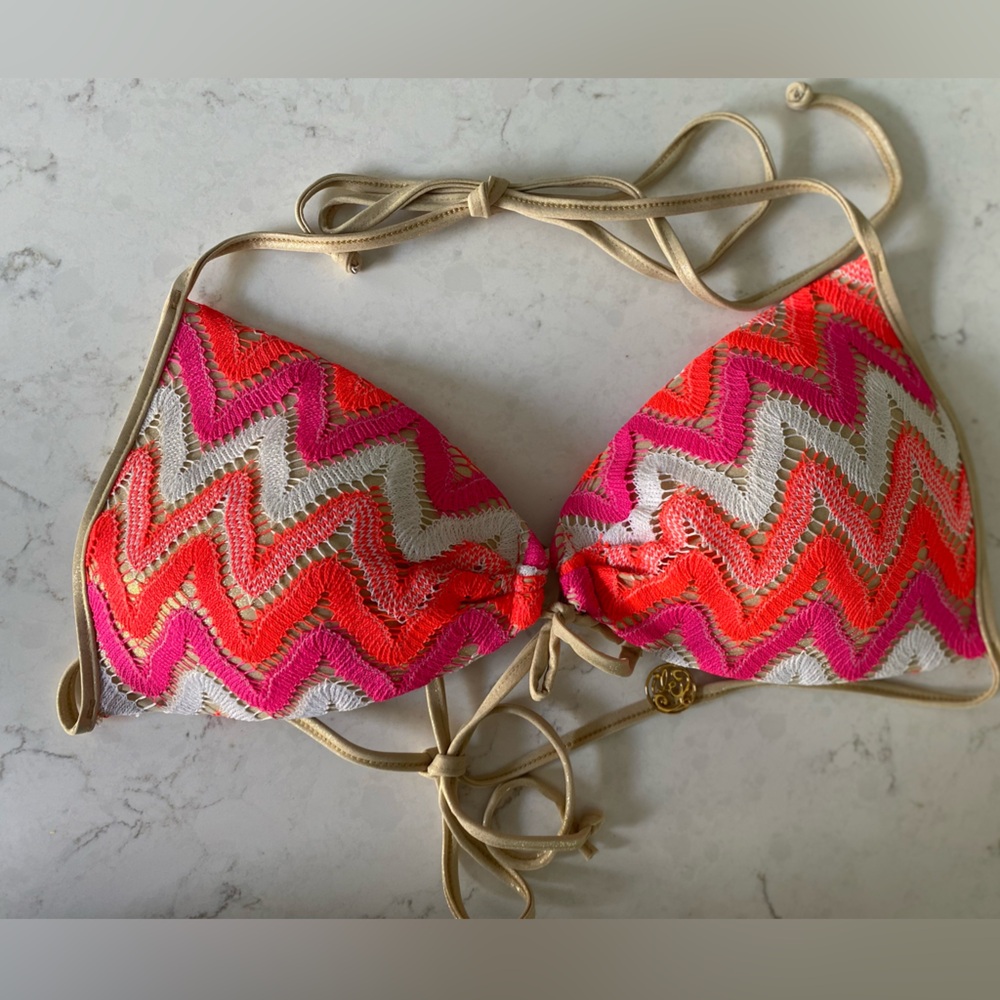 Luli Fama Flamingo Beach bikini top